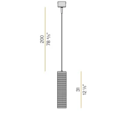 Suspension*Panzeri Suspension, Clio, laiton satiné diffuseur , LED, 2700K, 1050lm, Ø8,5cm, H31cm - vert
