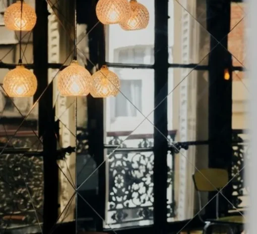 Suspension*Panzeri Suspension, Clio sans rosace, , Ø8,5cm, H31cm - verre fumé,