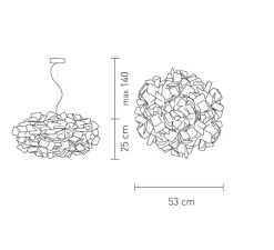 Suspension, Clizia, blanc, H25cm, Ø53cm - Slamp