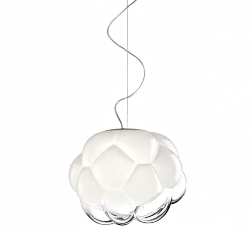 Suspension*Fabbian Suspension, Cloudy F21, , Ø40cm, H31cm - transparent, blanc