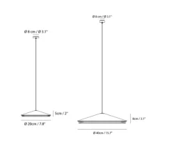 Suspension*Carpyen Suspension, Colette mini, , LED, 2700k, 540lm, Ø20cm, H5cm - terracotta