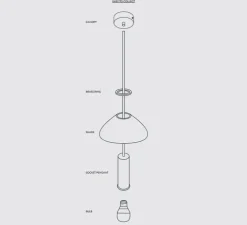 Suspension*Ferm Living Suspension, Collect lighting, Socket Pendant High, , Ø6cm, H17cm - gris clair