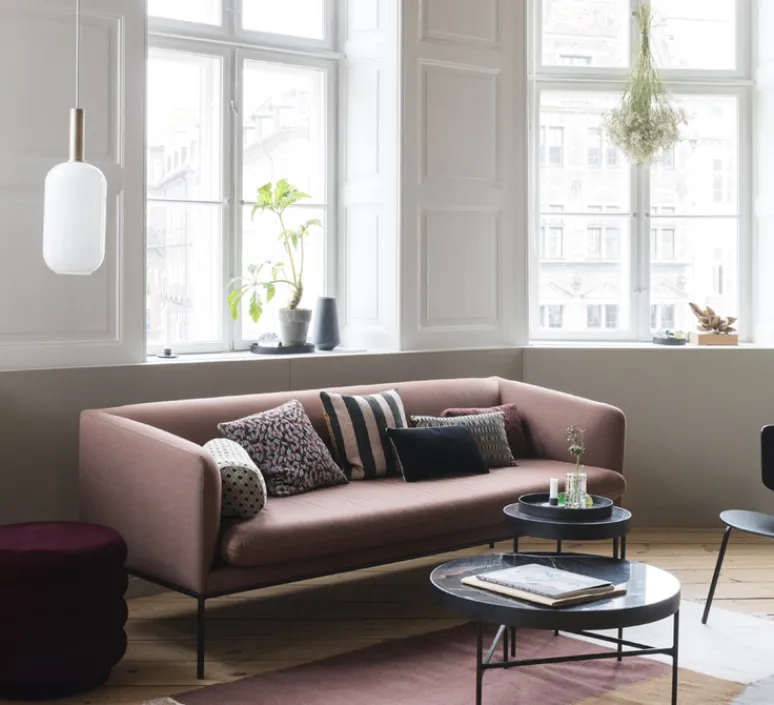 Suspension*Ferm Living Suspension, Collect lighting, high, laiton, abat-jour Opal Tall, Ø18cm, H51,2cm - laiton, opal