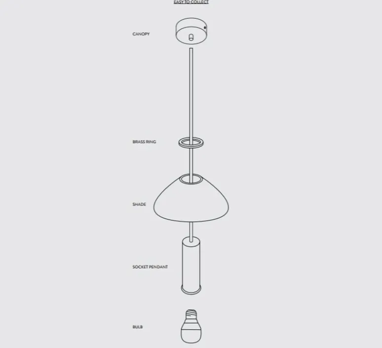Suspension*Ferm Living Suspension, Collect lighting, high, abat-jour Record, , Ø30cm, H24cm - laiton