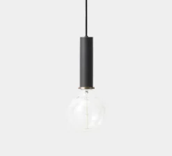 Suspension*Ferm Living Suspension, Collect lighting, high, noir, abat-jour Record, laiton, Ø30cm, H17cm - laiton, noir