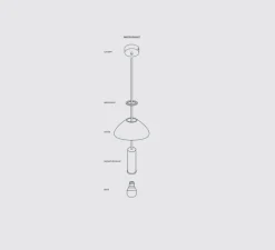 Suspension*Ferm Living Suspension, Collect lighting, high, noir, abat-jour Record, laiton, Ø30cm, H17cm - laiton, noir