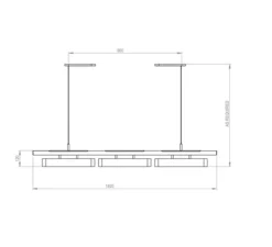 Suspension, Colt Triple, laiton, 2700K, L140cm, H12cm - Bert Frank
