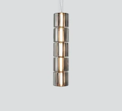 Suspension*A-N-D Suspension, Column 300, 5 cylindres, , LED, dim, 0-10V, 3555lm, 2700K, Ø30cm, H143,5cm - carbone