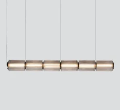 Suspension*A-N-D Suspension, Column, 6 cylindres, , LED, dim, DALI, 2700K, L172cm, H17,5cm - carbone