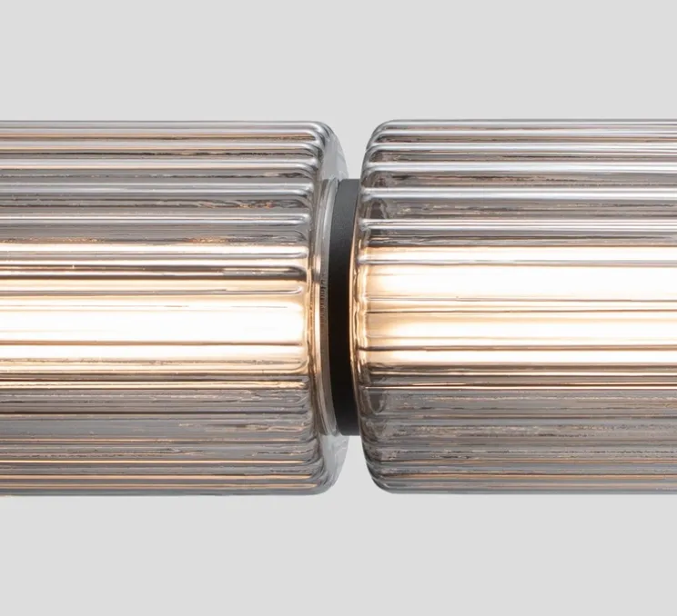 Suspension, Column, 5 cylindres, carbone, LED, dim, DALI, 2700K, L143,5cm, H17,5cm - A-N-D