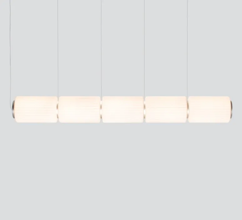 Suspension*A-N-D Suspension, Column, 5 cylindres, horizontale, , LED, dim, DALI, 2700K, L143,5cm, H17,5cm - ivoire