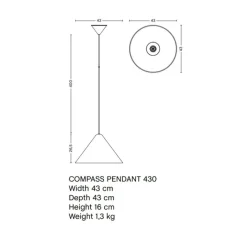 Suspension*HAY Suspension, Compass 430, , Ø43cm, H26cm - alu brossé