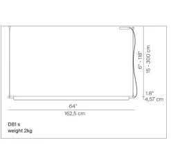Suspension, Compendium D81s, laiton, LED, 1926lm, 2700K, L162,5cm, H4,57cm - Luceplan