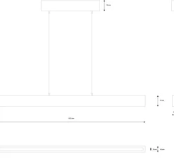 Suspension, Concrete Line, béton gris, LED, dim, 2900K, 1800 lm, L162cm, H7,5cm - Loftlight