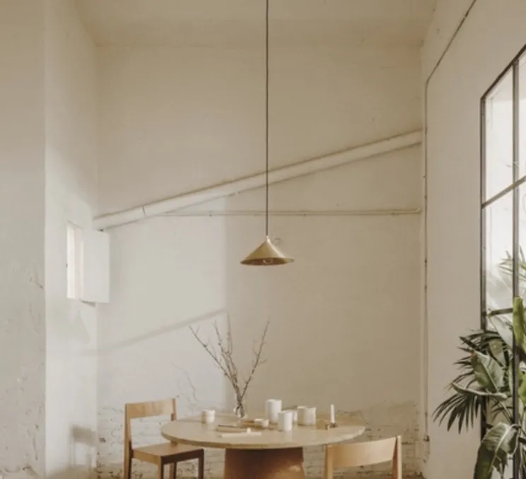 Suspension, cone shade medium, laiton brossé, Ø36cm, H12,2cm - Frama