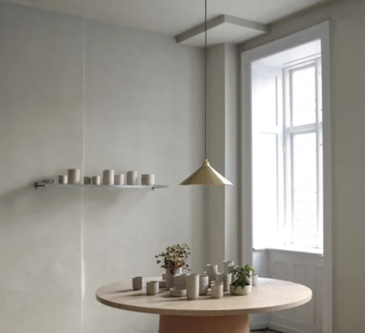 Suspension, cone shade medium, laiton brossé, Ø36cm, H12,2cm - Frama