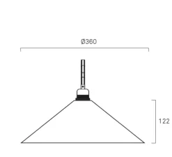 Suspension, cone shade medium, laiton brossé, Ø36cm, H12,2cm - Frama