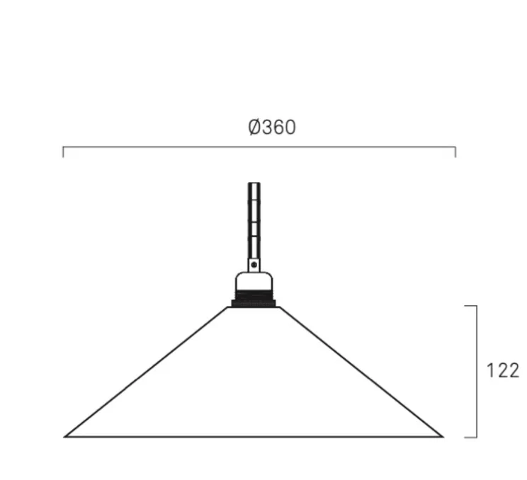 Suspension, cone shade medium, aluminium, Ø36cm, H12,2cm - Frama