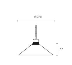 Suspension*Frama Suspension, cone shade small, , Ø25cm, H7,7cm - aluminium