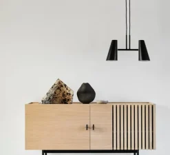 Suspension*Woud Suspension, Cono, 2 abat-jour, , L42cm, H19,7cm - noir