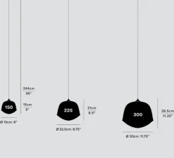 Suspension, Contour 225, jaune citrine, LED, 2700K, Ø22,5cm, H21cm - A-N-D