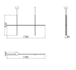 Suspension, Coordinates Suspension 2, champagne, LED, 2700K, 2960lm, L176,2cm, H92,2cm - Flos
