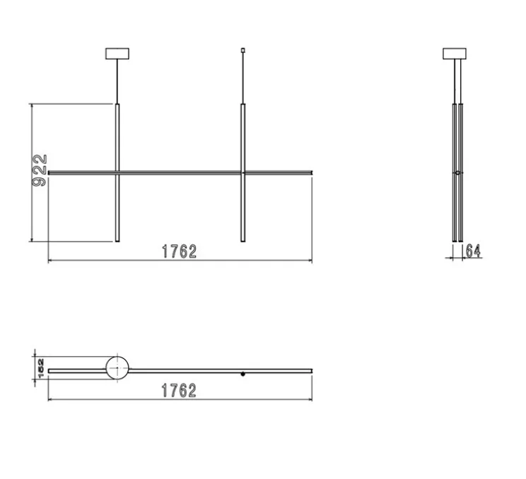 Suspension, Coordinates Suspension 2, champagne, LED, 2700K, 2960lm, L176,2cm, H92,2cm - Flos