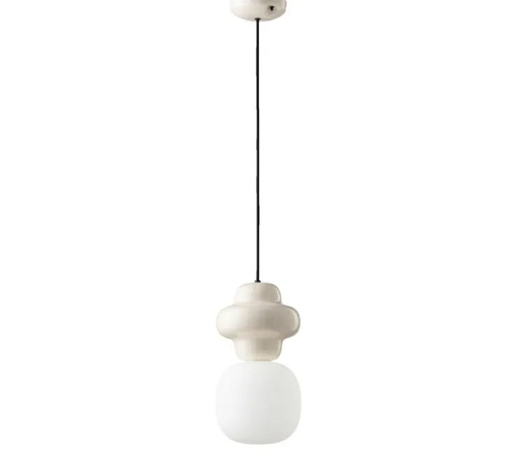 Suspension, Copacabana, blanc crème, Ø17cm, H32cm - Ferroluce