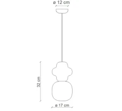 Suspension, Copacabana, blanc crème, Ø17cm, H32cm - Ferroluce