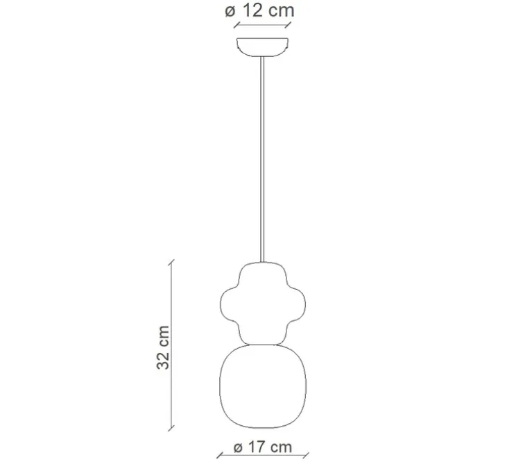 Suspension, Copacabana, gris clair , Ø17cm, H32cm - Ferroluce