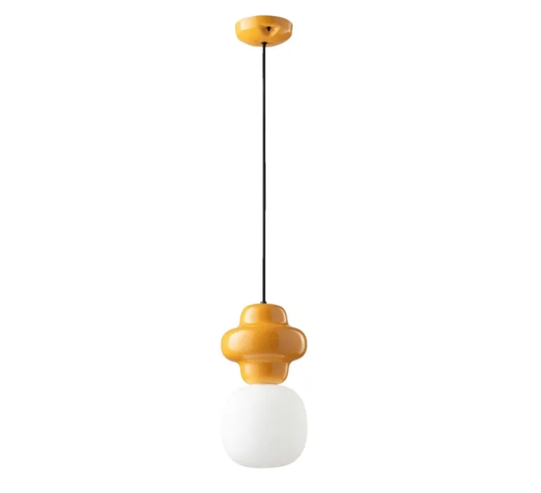Suspension*Ferroluce Suspension, Copacabana, , Ø17cm, H32cm - jaune