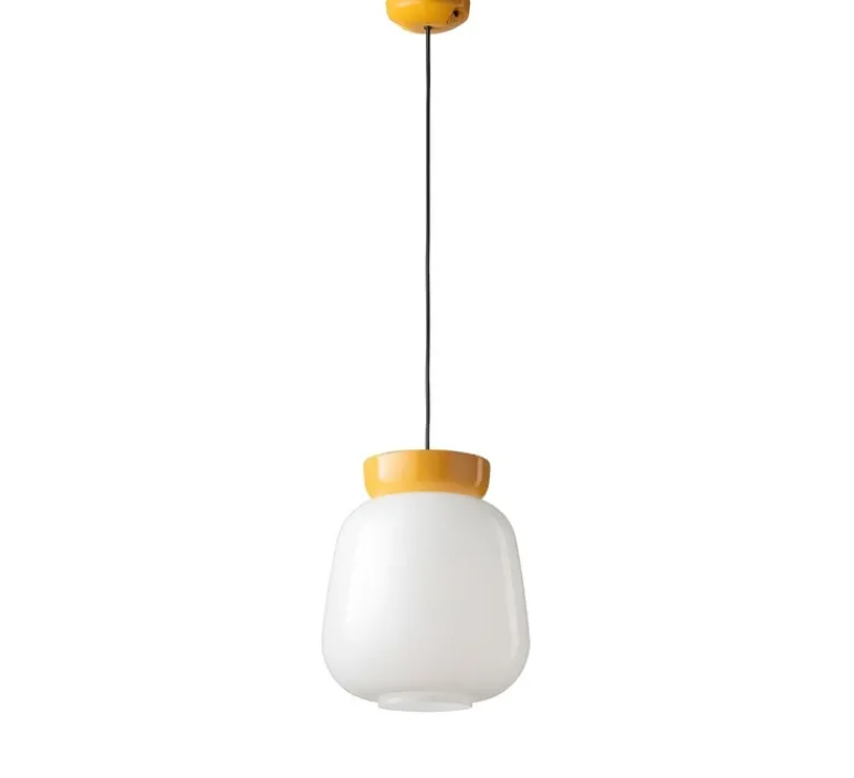 Suspension*Ferroluce Suspension, Corcovado C2742, , Ø29cm, H34cm - blanc, jaune
