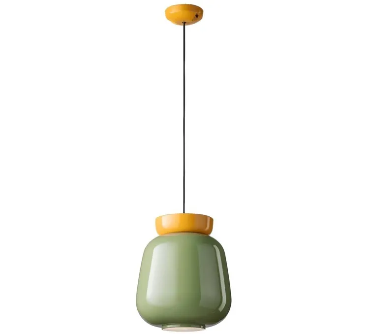 Suspension, Corcovado C2740, jaune, vert, Ø29cm, H34cm - Ferroluce