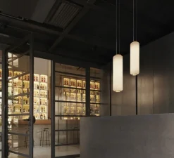 Suspension*Slide Suspension, Cordiale, , LED, dim, 3000K, lm, Ø15cm, H56cm - Blanc, laiton satiné