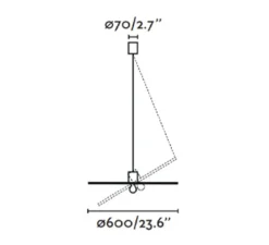 Suspension, Costas 600, noir, rotin, Ø60cm, H2cm - Faro