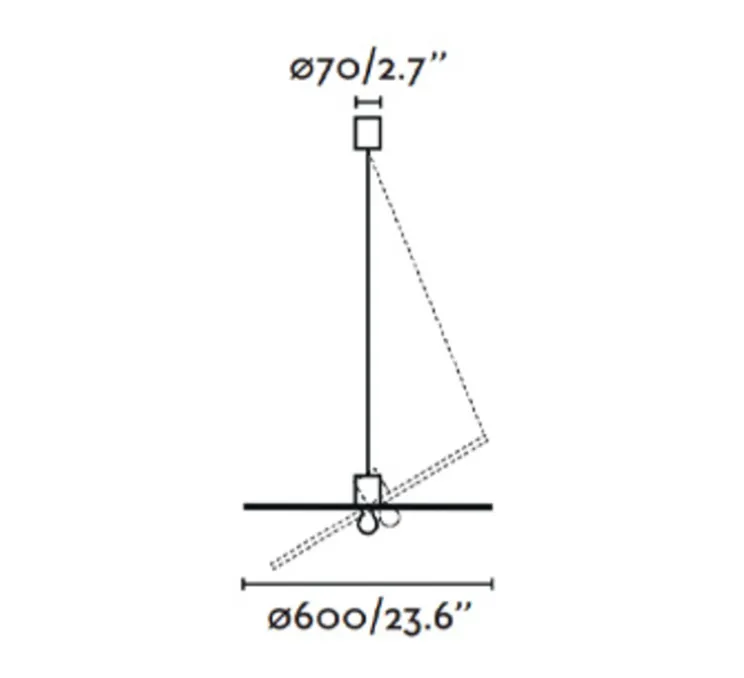 Suspension, Costas 600, noir, rotin, Ø60cm, H2cm - Faro