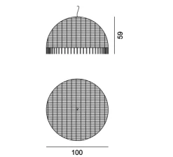 Suspension, Croco 95, marron, Ø100cm, H59cm - Gervasoni