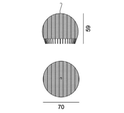 Suspension, Croco 96, marron, Ø70cm, H59cm - Gervasoni