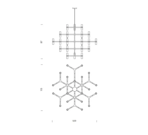 Suspension*Nemo Lighting Suspension, Crown Major, , L109cm, H87cm - plaqué or