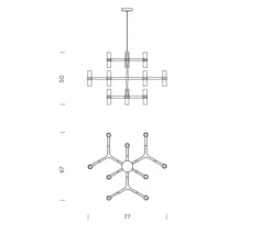 Suspension*Nemo Lighting Suspension, Crown Minor, , L77cm, H50cm - blanc