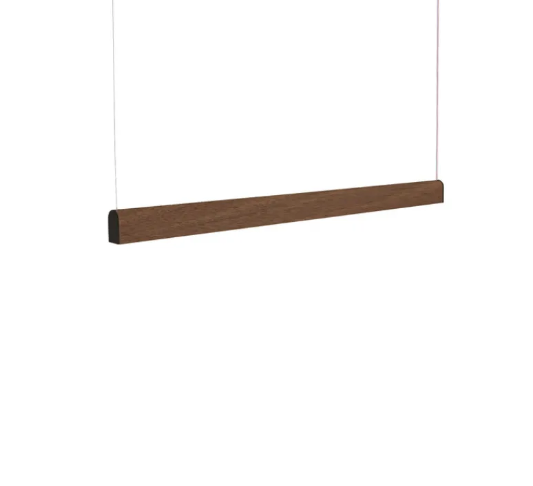 Suspension*Tunto Suspension, Curve, , LED, DALI, microprisme, dim, 2700K, 1300 lm, L116cm, H6cm - bois, noyer