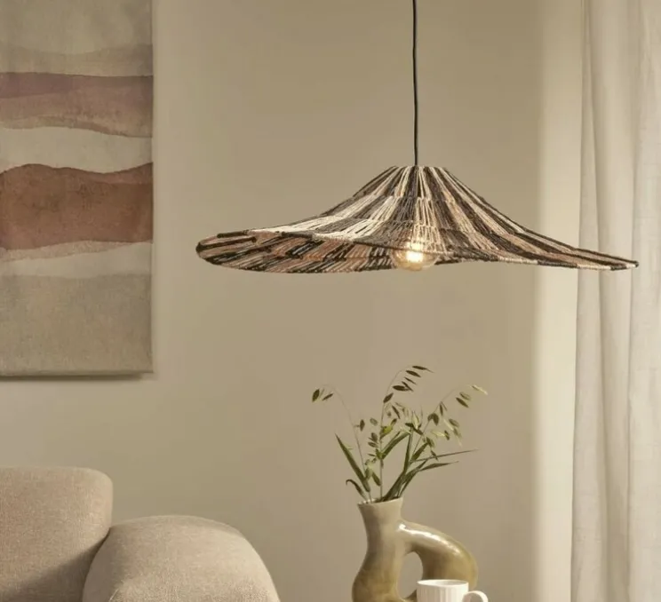 Suspension, Cuzco, noir, naturel, Ø65cm, H20cm - Good&Mojo