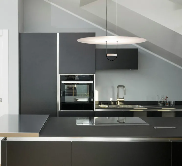 Suspension, D03, noir et laiton, LED, 2700K, 3000 lm, Ø70cm, H83cm - OliveLab