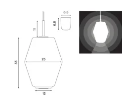 Suspension*Northern Suspension, Dahl Large, , laiton mat, Ø25cm, H33cm - blanc
