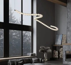 Suspension*Loftlight Suspension, Daisy 750, 56 boules, , IP67, LED, dim, 3000K, 1109 lm, Ø7cm, L500cm - blanc