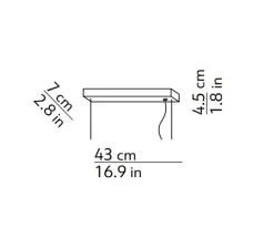 Suspension*KDLN Suspension, Dala Linear, , LED, dim, 3000k, 5300 lm, L150cm, H6,5cm - gris foncé, béton