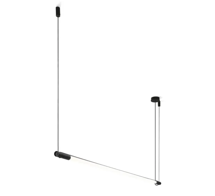 Suspension, Darf ceiling suspended 1.2 phase-cut dim, noir et blanc, LED, 3000K, 2939lm, Ø3,3cm, H162,6cm - Wever & Ducré