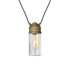 Suspension*Moretti Luce Suspension, Darsili 3397, cuivre, IP44, Ø9,5cm, H26cm - cuivre, verre transparent