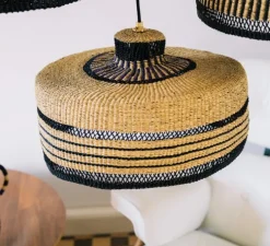 Suspension, Deeply S Stripe, naturel, bleu foncé, violet, Ø45cm, H25cm - Golden Editions