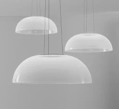 Suspension, Demi, transparent, LED, 3000K, 3748lm, Dim, phase cut, Ø70cm, H24.5cm - Stilnovo